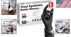 Medium 4-Mil Disposable Black Vinyl Gloves – Perfect for Medical & Cooking Use