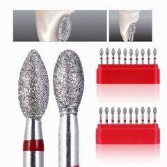 10pcs/Kit AZDENT Dental Diamond Burs Football #368-023F #379-023F Fine Red