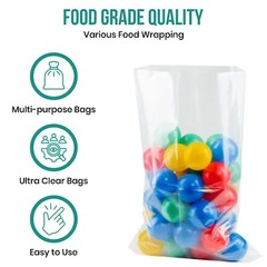 Multiple Sizes Clear Poly Bags 1.5-Mil Flat Open Top Plastic Packaging Packing