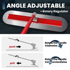 48”x12”Bull Float Concrete Tool w/4 Handles Aluminum Alloy Concrete Grey