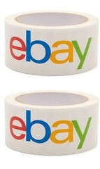 2- Rolls of 2″ x 75 yards Classic LOGO ✅ Official eBay Branded Packaging Tape