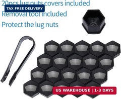 Acorn M12x1.5 Black Spline Lug Nuts – Set of 20, 1.38″ Long, Fit for Honda Accor