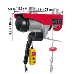 VEVOR Electric Hoist 440 lbs Crane Winch with 14FT Wired Remote Control 110V