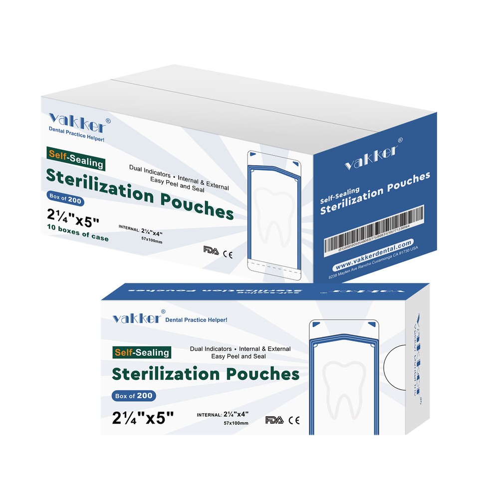 1000pc 2.25″ x 5″ Self Sealing Sterilization Pouches Autoclave, Sterilizer Bag