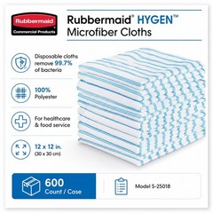Rubbermaid HYGEN 60JA03 Disposable Microfiber Cleaning Cloths 12×12 600 Pack