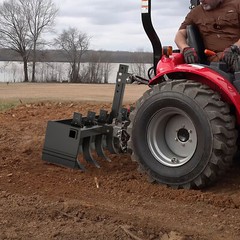 55″ Width Box Blade Tractor Attachment W/ 6 Scarifier Shank Cate 0 & Cat 1 Heavy
