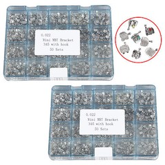 2 Box Dental Metal Orthodontics Brackets Brace MINI MBT.022 345 Hooks 50 Set/box