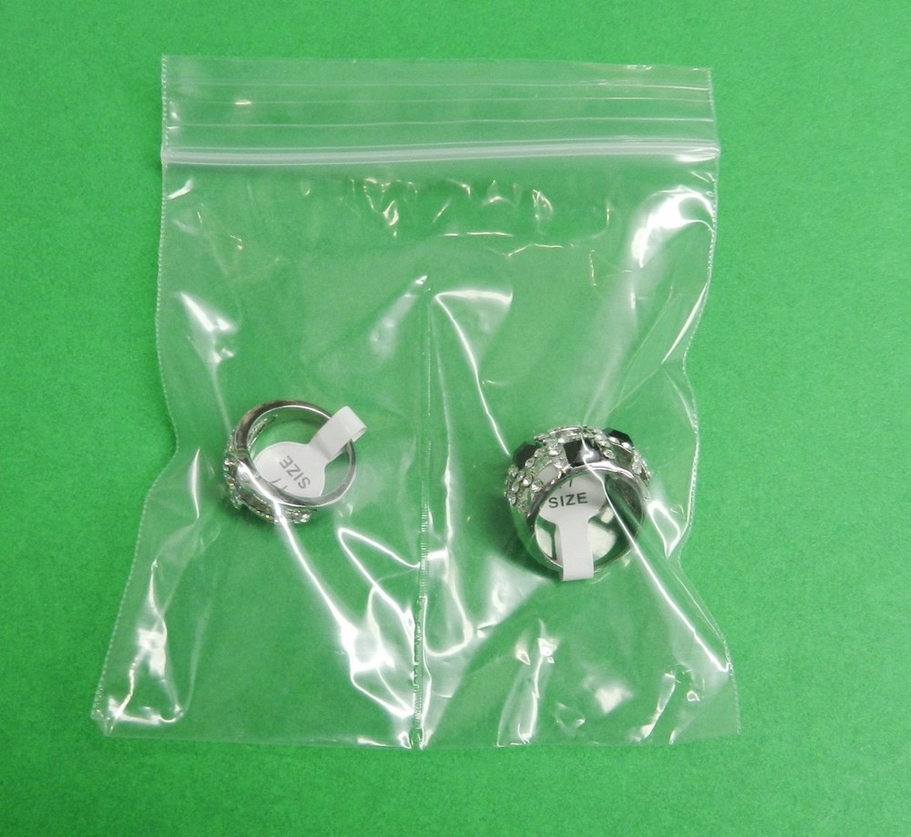 4×4 Bags 2-Compartment Poly Clear Center Split Divider Middle 4″ Reclosable 1000