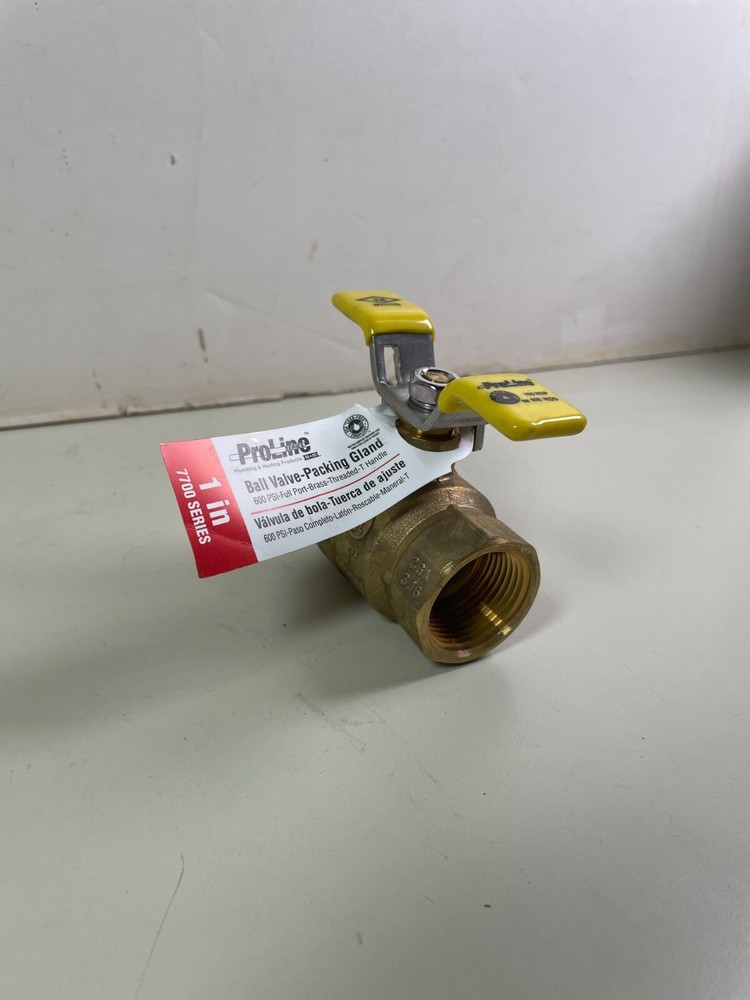 ProLine 1″ Brass Ball Valve 600PSI Full Port T Handle Valve 107-825TNL
