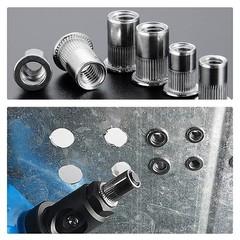 615X Rivet Nut Tool Kit Stainless Steel 304 Flat Head Rivnut Threaded Insert Nut