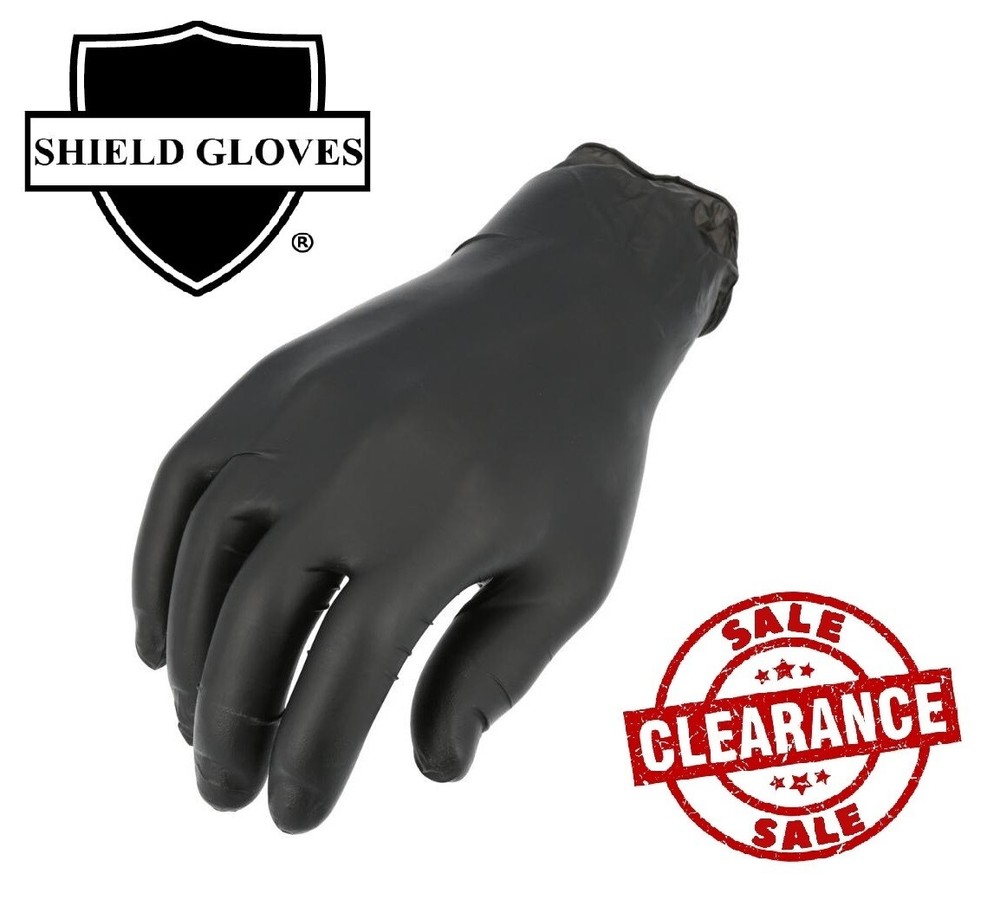 1000 Pcs, Black Nitrile Powder-Free Disposable Gloves 2XL 5 MIL Finger-Textured