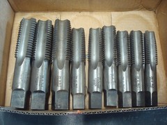 Lot of 9 Vintage Greenfield Taps 3x 1-1/2 6 NC, 3x 1-1/4 7 NC & 3x 1-1/8 7 NC