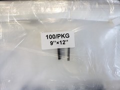 100 ct. 9″x12″ Self-Seal Clear Poly Bags w/Suffocation Warning 1.5 mil