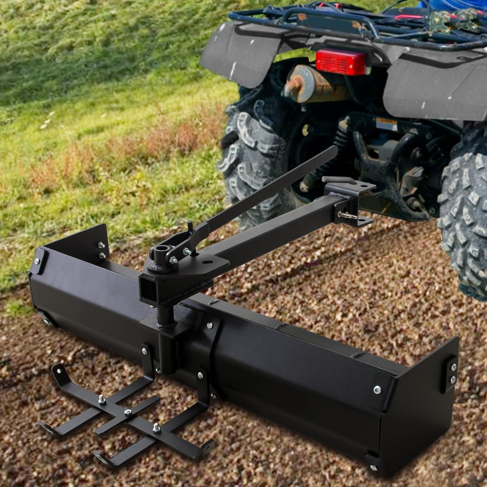 42″ Tow Behind Box Scraper Solid Steel Ground Blade Rust Resistant Lawn Tractor