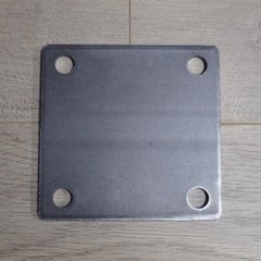 FLAT SQUARE STEEL BASE PLATES WITH 4 HOLES | 3×3 4×4 5×5 6×6 8×8 | QTY Discounts