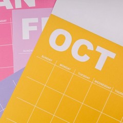 Monthly Undated Calendar Rainbow Large 15 x 19 Inch Planner Grid Pages for Wall