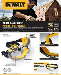 DeWalt DPG82-21 Concealer SMOKE/GRAY Anti-Fog Over Glasses Safety Goggles 1 PAIR