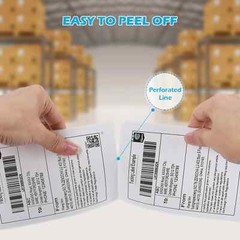 1000 4 x 6 Fanfold Direct Thermal Shipping Labels White For Zebra Rollo Printer