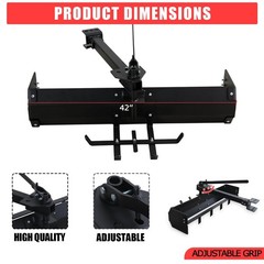 42″ Tow Behind Box Blade Scraper Steel Hitch Tow for Yard ATV UTV Tractor Mower
