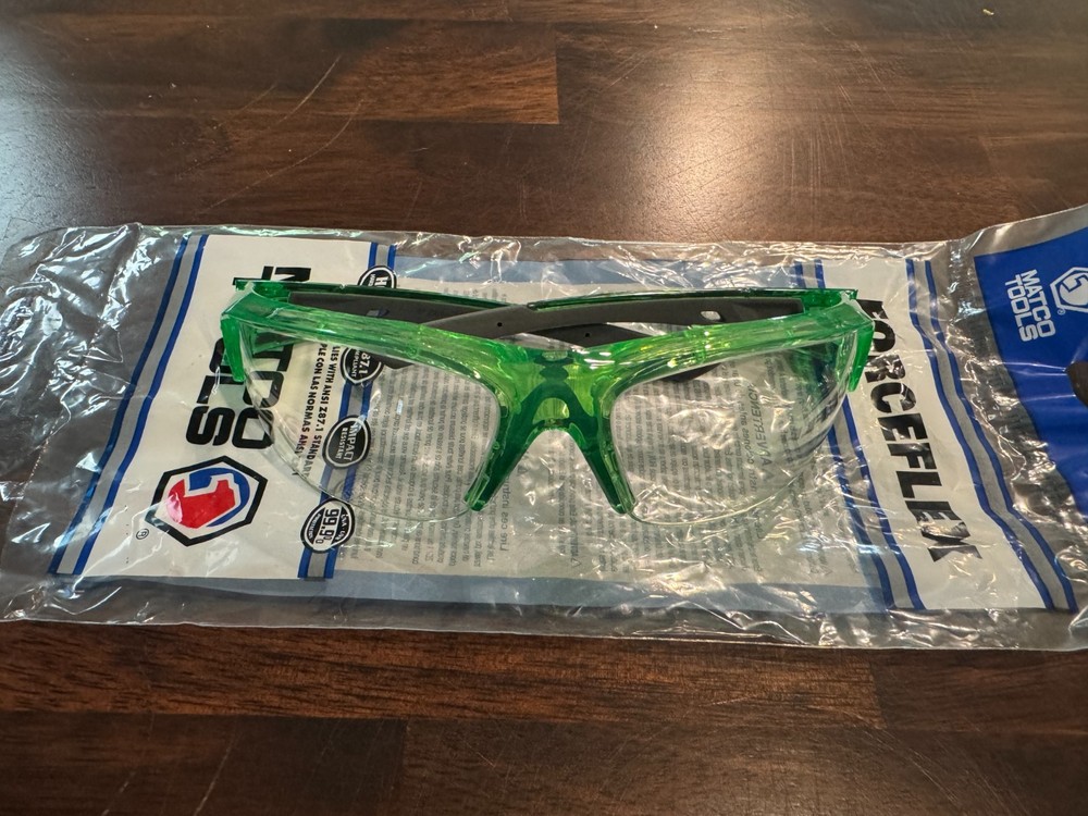 Matco ForceFlex Safety Glasses Half Frame with Clear Lenses Green – FF2GTCLR