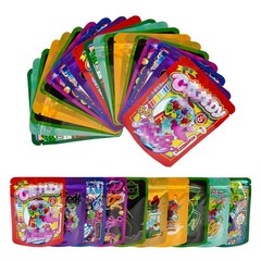 3.5g Smell Proof Resealable Mylar Bags Zip Seal Food Storage Mixed Bags 100pcs