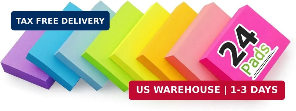 24 Pads Sticky Notes 1.5×2 inch Bright Colors Self-Stick Pads Total 1920 Sheets