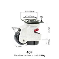 4PCS Leveling Machine Caster with Rubber Pad, Retractable Workbench Caster Wheel