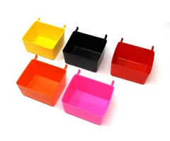 Small Plastic Pegboard Storage / Part Bins – Black Pink Orange Red or Yellow
