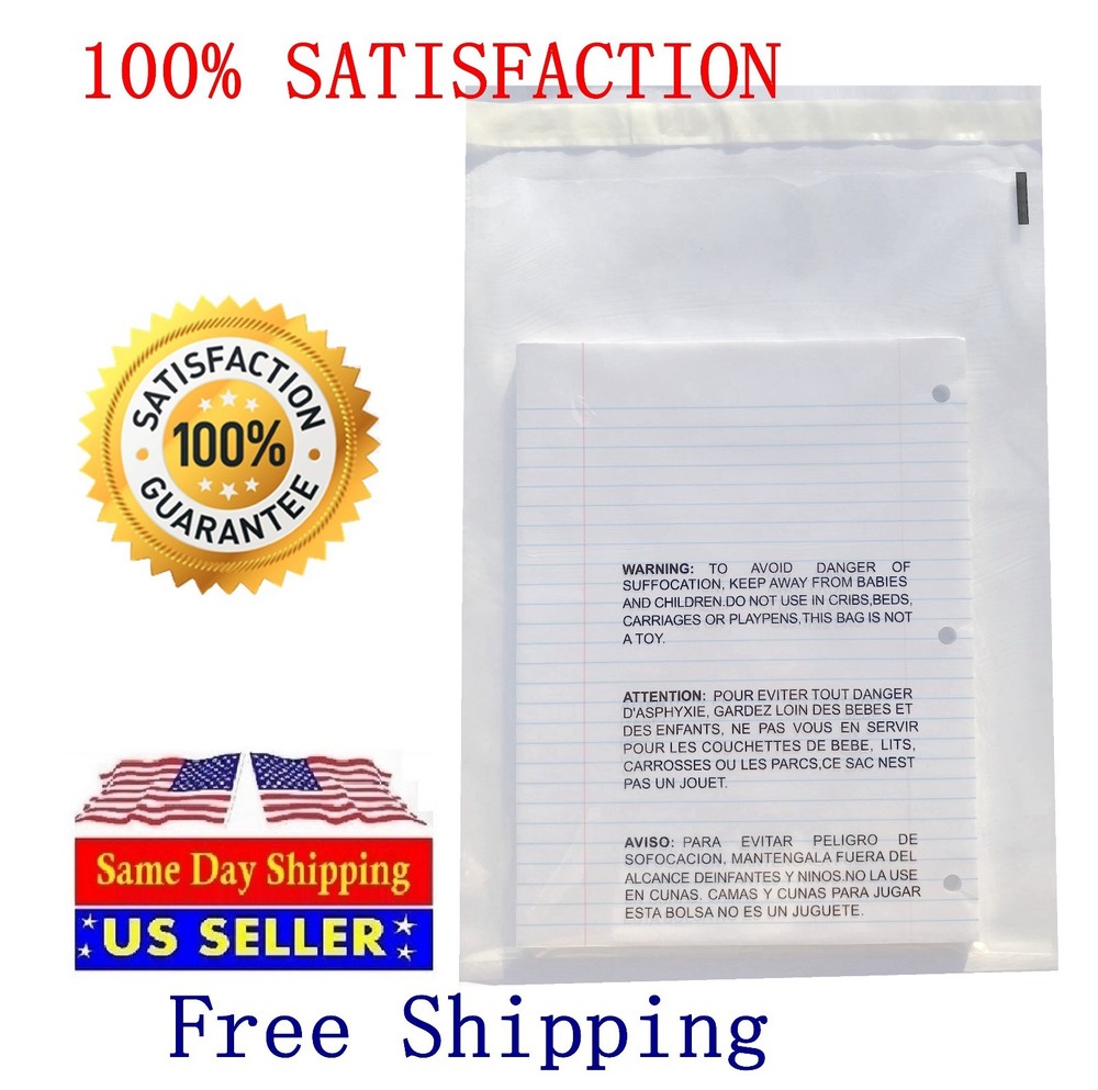 100 12×16 Self Seal Suffocation Warning Clear Poly Bags 1.5 mil – ST ShipMailers