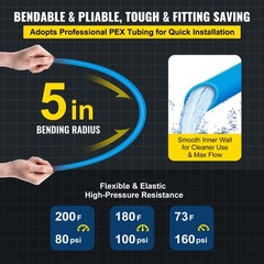 1″x300′ coil PEX Tubing Blue Certified Non-Barrier Htg/Plbg/Potable Water