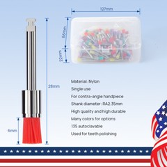 100Pcs/Box Dental Nylon Materials Closure Flat Polishing Prophylaxis Brushes