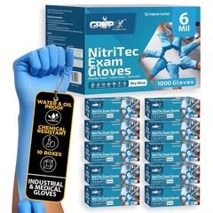 Heavy Duty 6 Mil Blue Nitrile Gloves Disposable Latex & Powder Free -Extra St…