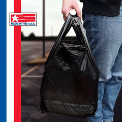Black T-Shirt Carryout Bags, 11.5″ x 6.5″ x 22″ 1000 ct.