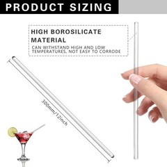 Glass Stirring Rod 12 Inch Length Stir Stick with Both Ends Round 24 pcs/pk