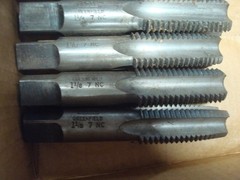Lot of 9 Vintage Greenfield Taps 3x 1-1/2 6 NC, 3x 1-1/4 7 NC & 3x 1-1/8 7 NC