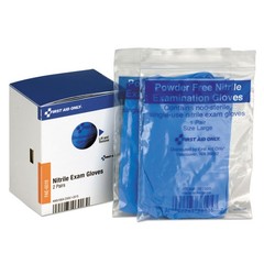 First Aid Only Nitrile Lightweight Gloves, One Size, 2/Box