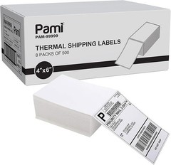 4×6 Direct Thermal Shipping Labels 4000 Fanfold Strong Adhesive Jam-Free Bulk