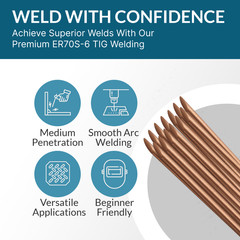 ER70S-6 1LB 1/16″ x 16″ Mild Steel TIG Welding Rod – PGN