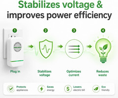 6 Pack Electricity Saving Box, Energy Saving Device Smart Voltage Support Stabil