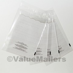 Clear Bags Resealable Suffocation Warning Poly OPP Cello Merchandise Bag 1.5 Mil