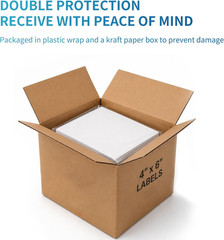 Fanfold 4 X 6 Direct Thermal Labels White Perforated Shipping Labels, 1000 Label