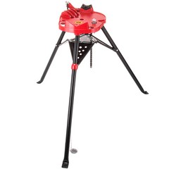 VEVOR 460-6 Tripod Pipe Chain Vise 6″ Capacity Foldable Steel Legs w/ Tool Tray