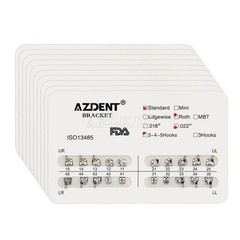 AZDENT Dental Orthodontic Brackets Braces Standard Roth .022 Hooks 3-4-5 FDA