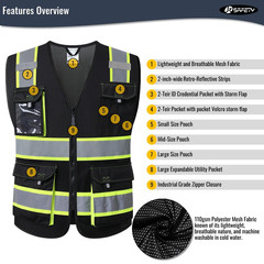Jksafety Hi Vis Reflective Safety Vests for Men Women High Visibility Vest Wi…