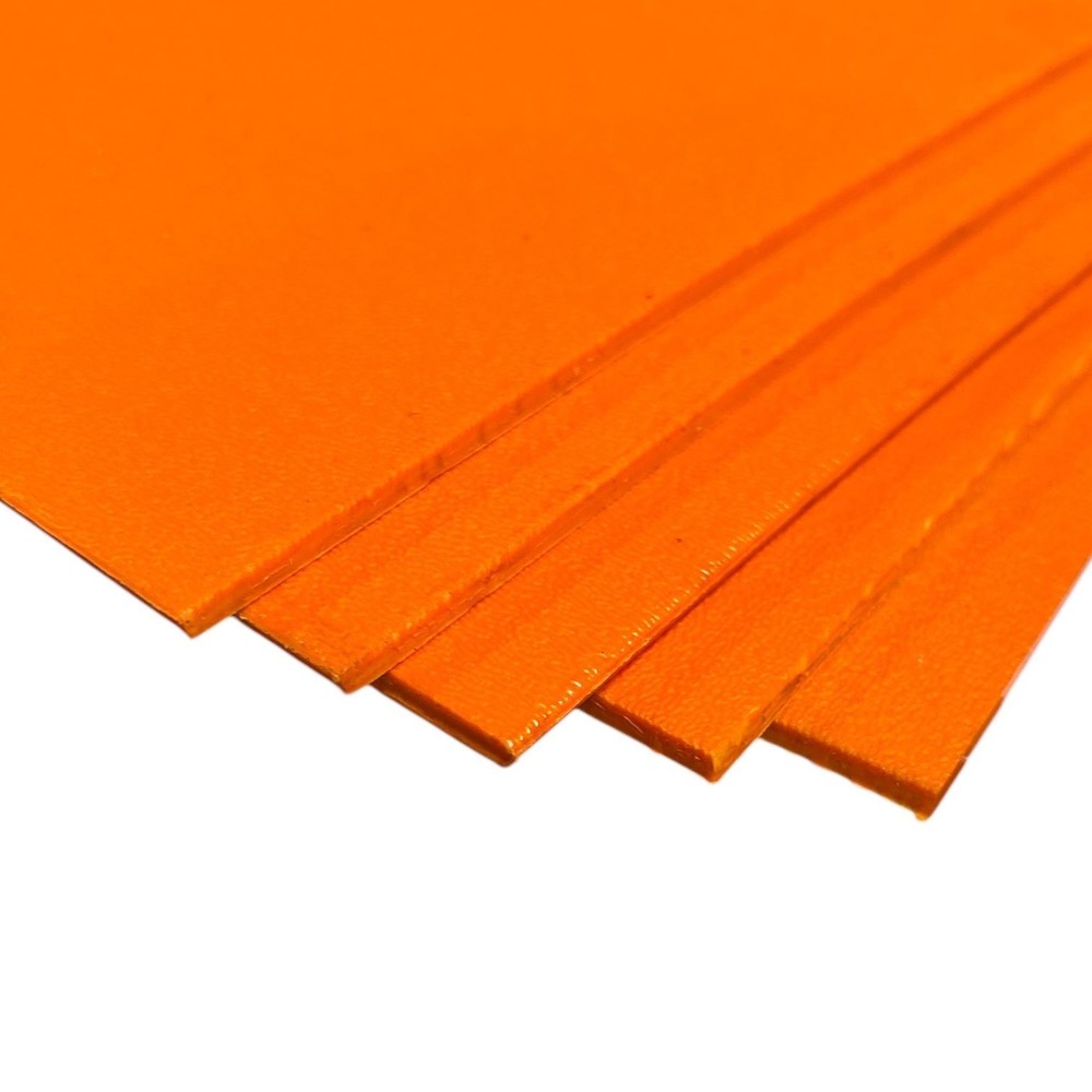 0.125″ x 12″ x 12″, HDPE Plastic Sheet, Textured, Orange (Pack of 5)