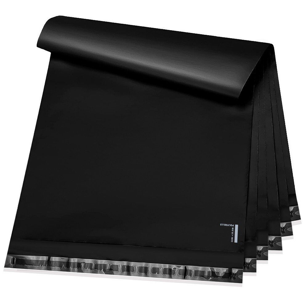 1000 12×15.5 Poly Mailer Self Sealing Shipping Mailer Bags Black POLYSELLS