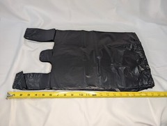 Large Black Plastic Grocery Shopping T-Shirt Bags (21 x 6.5 x 11.5 inches) 600pc