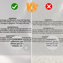Poly Bags Resealable Suffocation Warning Clear Merchandise 1.5 mil Shirt Apparel