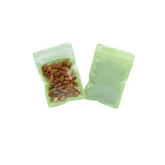Clear Green Resealable Zip Poly Plastic Bag Pouch Hang Hole Option