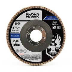 100 Pack 4.5″ x 7/8″ Black Hawk 40 Grit Zirconia Flap Disc Grinding Wheels T27